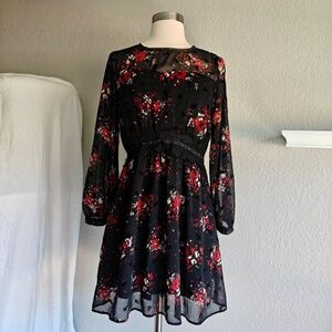 🍓Zara chiffon long sleeve dress NWT size small